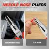 DNA Motoring TOOLS-00068 6.5 inch Needle Nose Plier – Alloy Steel, Interlocking Spring Wire Cutting Plier w/Non-Slip Handle(6.5in Needle Nose Plier)