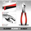 DNA Motoring TOOLS-00068 6.5 inch Needle Nose Plier – Alloy Steel, Interlocking Spring Wire Cutting Plier w/Non-Slip Handle(8in Jaws Pliers)