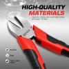 DNA Motoring TOOLS-00075 8″ Needle-Nose Pliers/Wire Cutter, Non-Slip Comfort Grip, Chrome Vanadium Steel, 1 Plier, Red/Black(6in Diagonal Cutter)