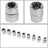 DNA Motoring TOOLS-00133 9 Pieces 1/2-Inch Drive External Torx Socket Set – E10, E11, E12, E14, E16, E18, E20, E22, E24, w/Tin Carrying Case(External Torx Socket Set)