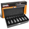 DNA Motoring TOOLS-00133 9 Pieces 1/2-Inch Drive External Torx Socket Set – E10, E11, E12, E14, E16, E18, E20, E22, E24, w/Tin Carrying Case(External & Internal Torx Socket Set)