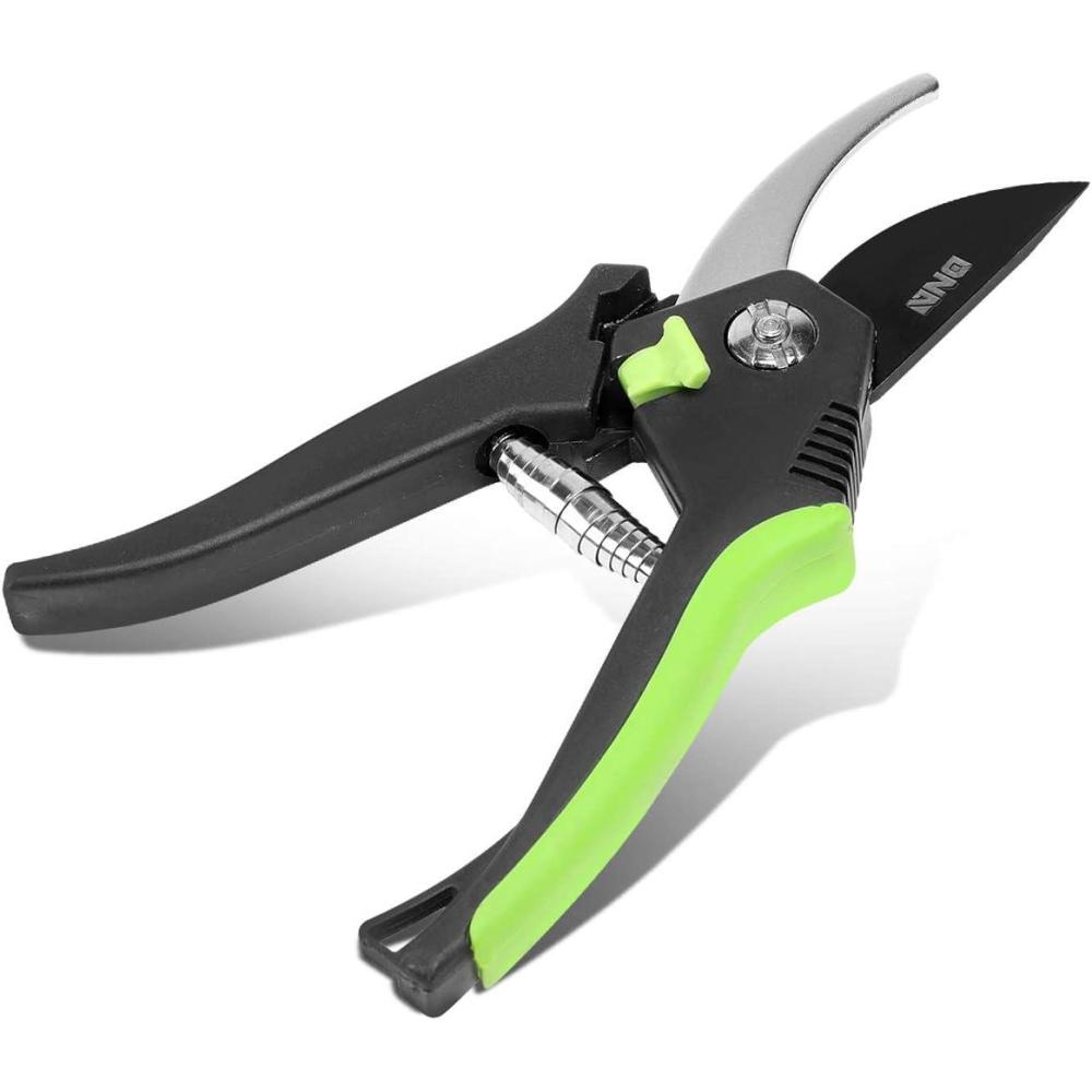 image:imageDNA Motoring TOOLS00113 Green Bypass Garden Pruner  7 in Heavy Duty Plant Cutter Tool wSteel Thumb Lock Blade Lock